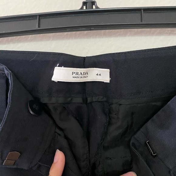 Prada Black Flat Front Straight Leg Dress Pants Size 44 US 8 - Picture 4 of 7